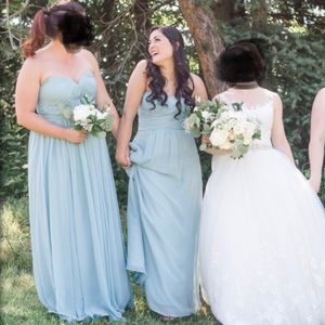 Weddington Way Light Blue Strapless Gown